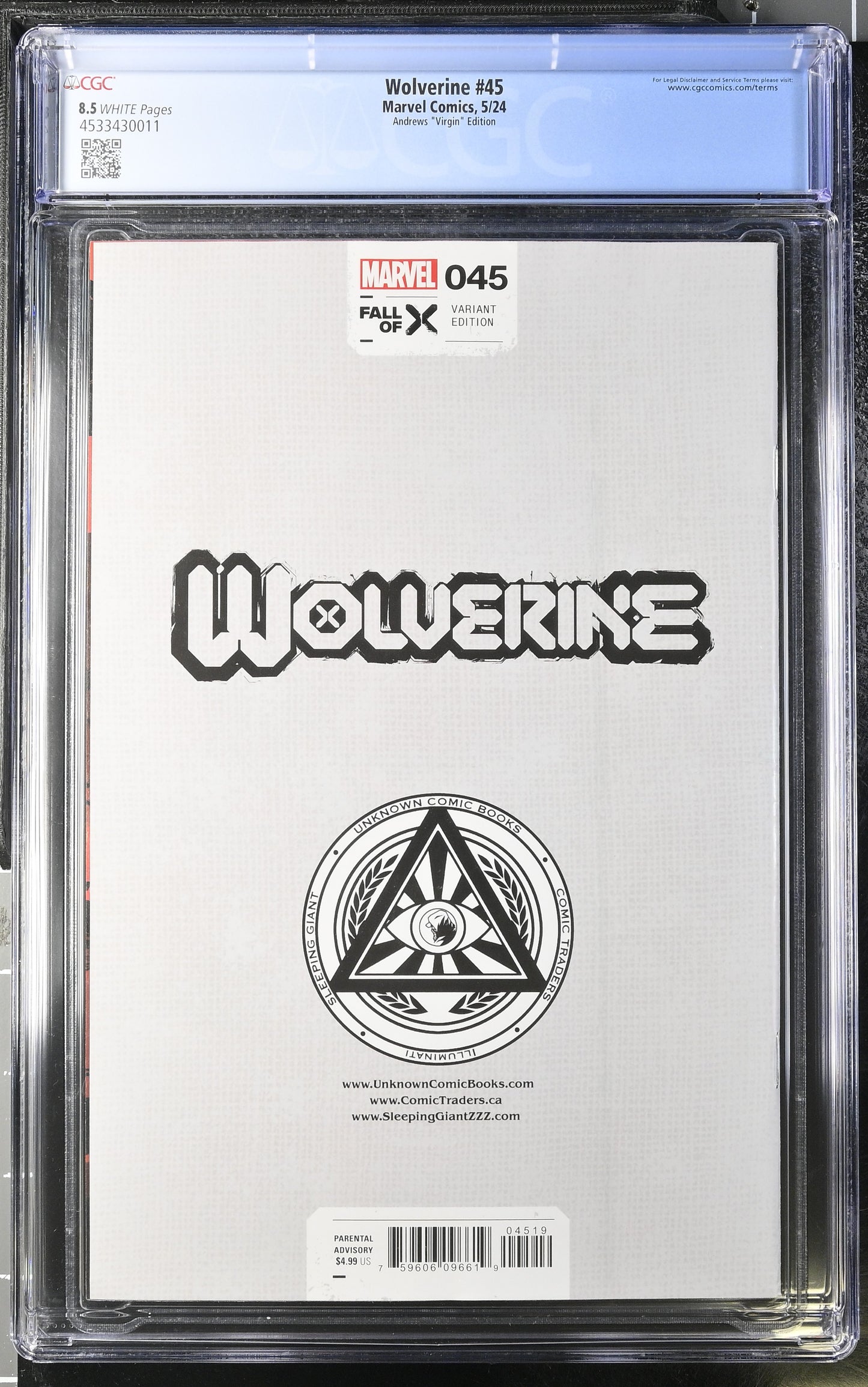 Wolverine 45 CGC 8.5 Edición Virgen Kaare Andrews