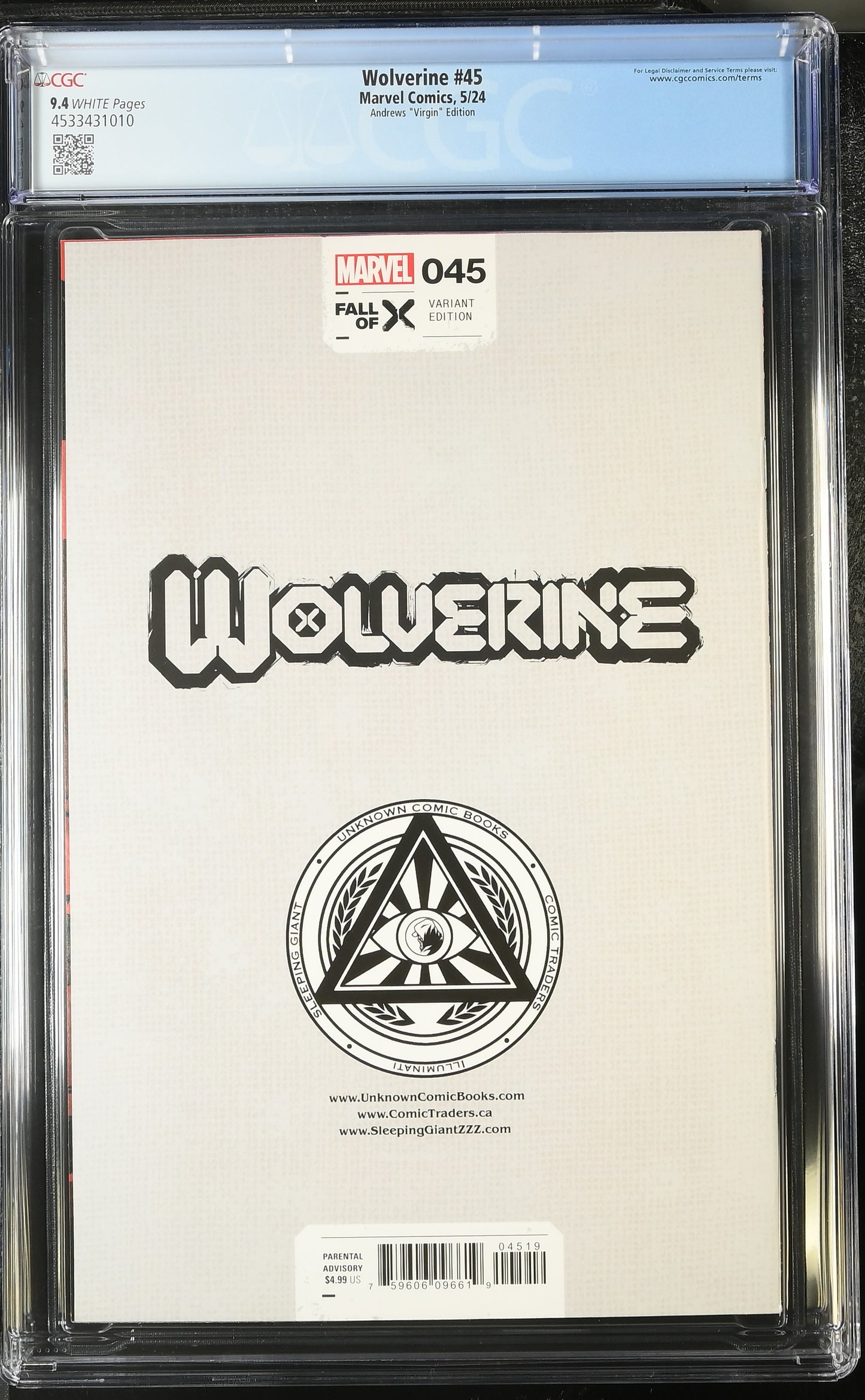 Wolverine 45 Edición virgen CGC 9.4